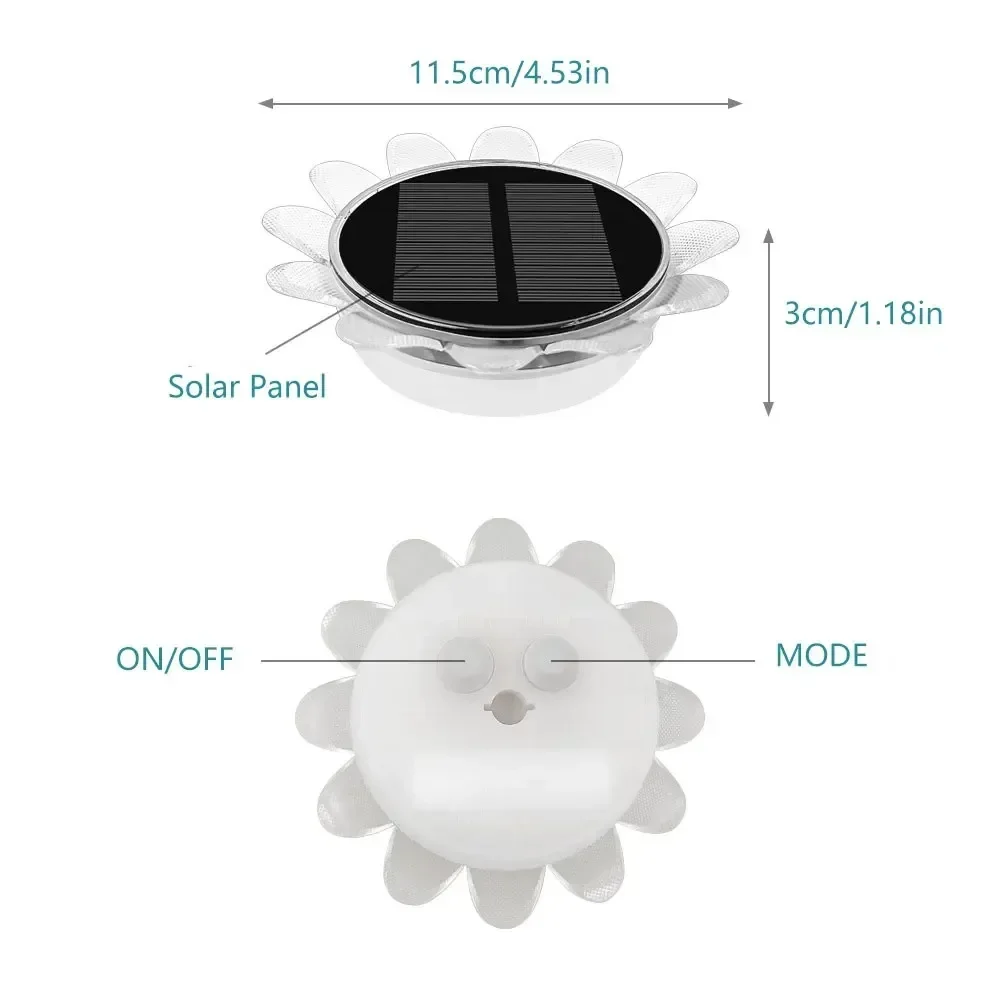 Solar Flower Pool Light LED Water Bleaching Belt Color Changing Timing Waterproof Hot Spring Fountain light Garden lawn light