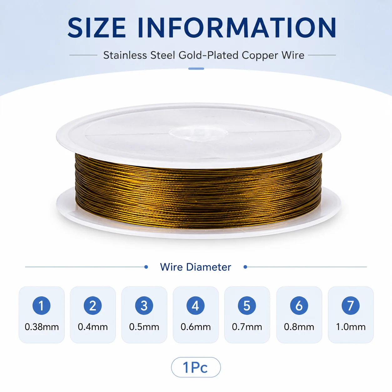 0.38-1.0mm Golden Copper Beading Wire 1 Roll 7 Sizes Optional Tarnish Spool Wire For DIY Beaded Jewelry Bracelet Necklace Making