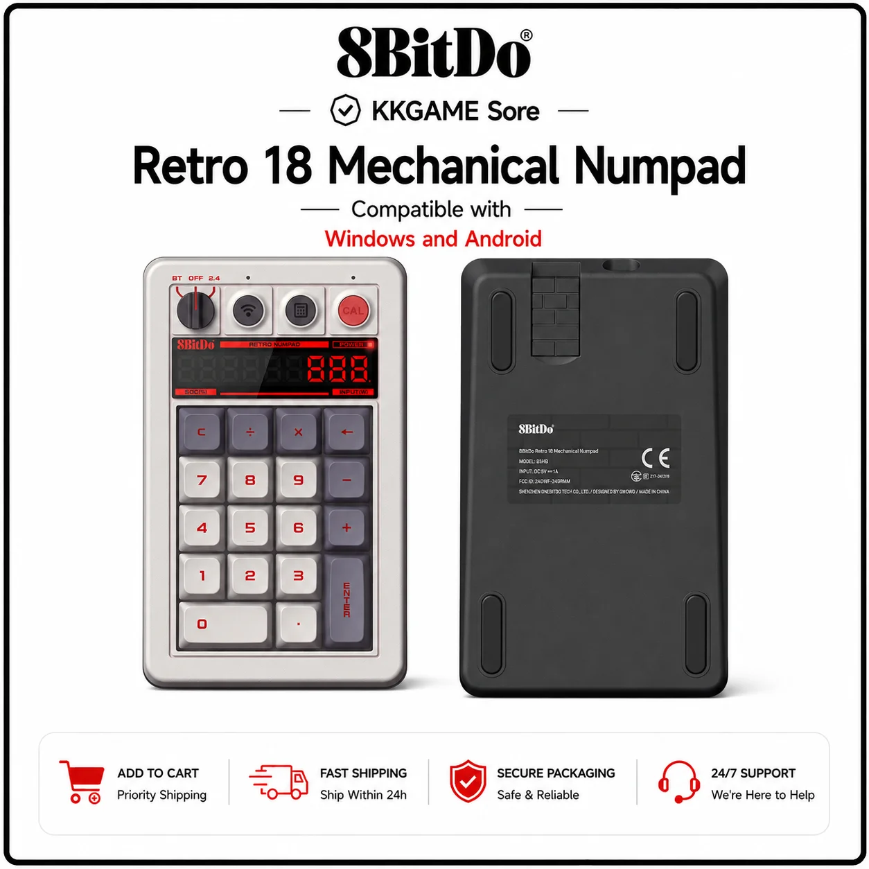 【¥5,059】8BitDo レトロ18 メカニカルテンキーパッド Jade-アリエク特価アラート
