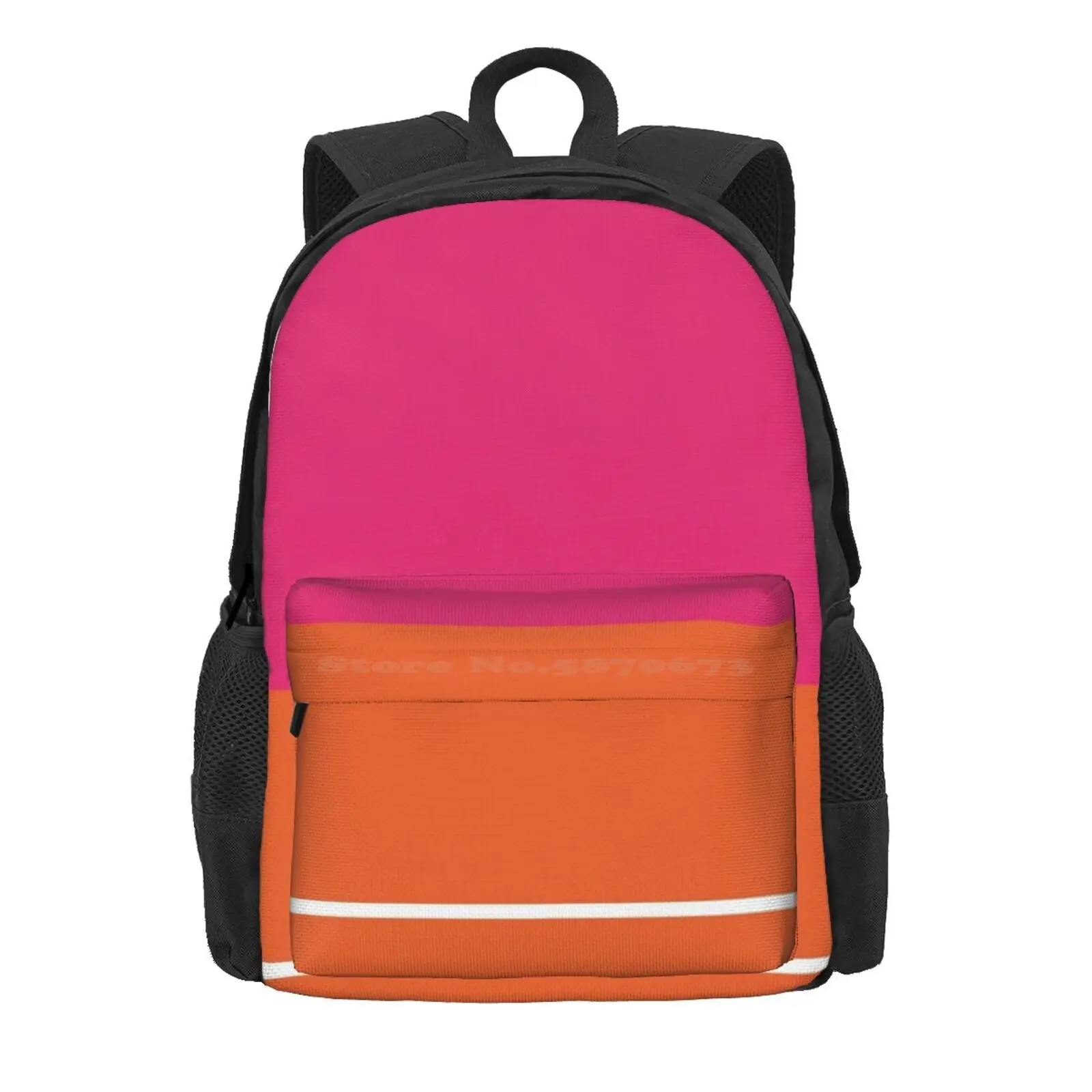 Hot Neon Pink And Orange Pop Minimalist Solid Color Block Hot Sale Schoolbag Backpack Fashion Bags Citrus Colorblock Cool Cyan