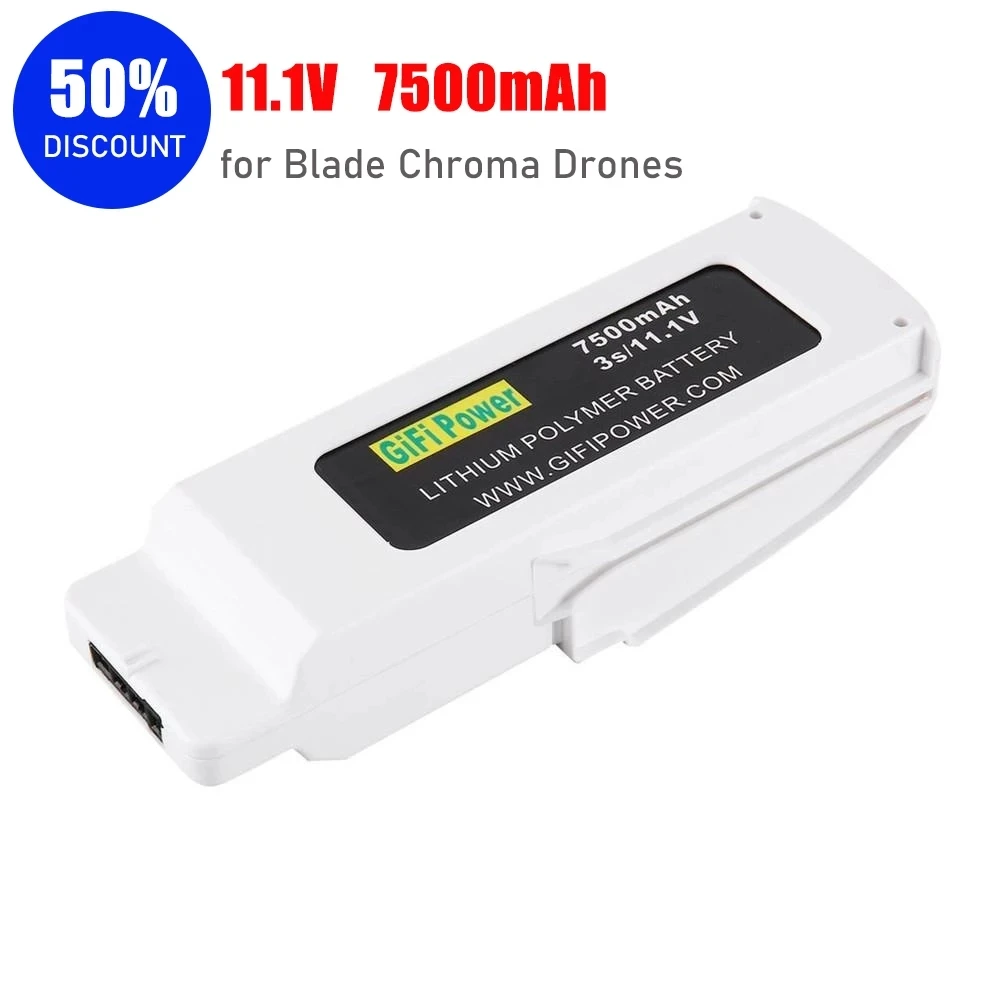 

New Compact 11.1V 7500mAh LiPo Battery Rechargable Lipolymer Battery for Blade Chroma Drone RC FPV Drone