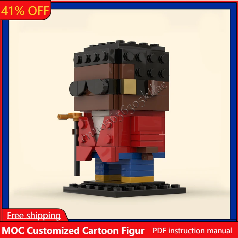 

128 шт. MOC персонажи фильмов, коллекционная серия Biggie Brickheadzes, модель «сделай сам», креативная головоломка, фигурки животных на день рождения, игрушки, подарок