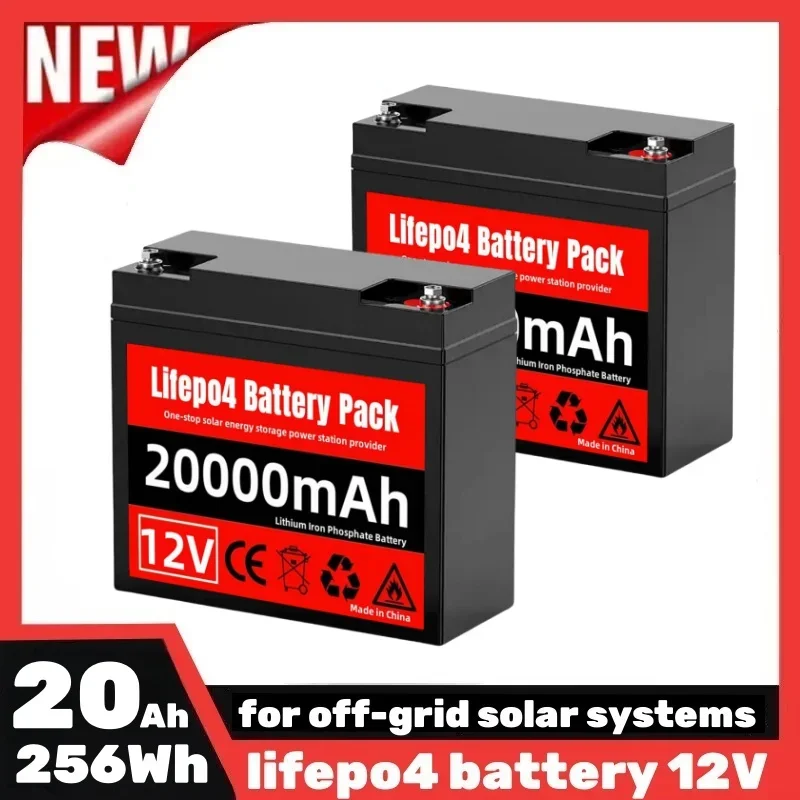 Batterie 12V 20Ah LiFePo4 batterie Lithium fer Phosphate 12V LiFePo4 batterie Rechargeable pour enfants Scooters bateau moteur sans taxe