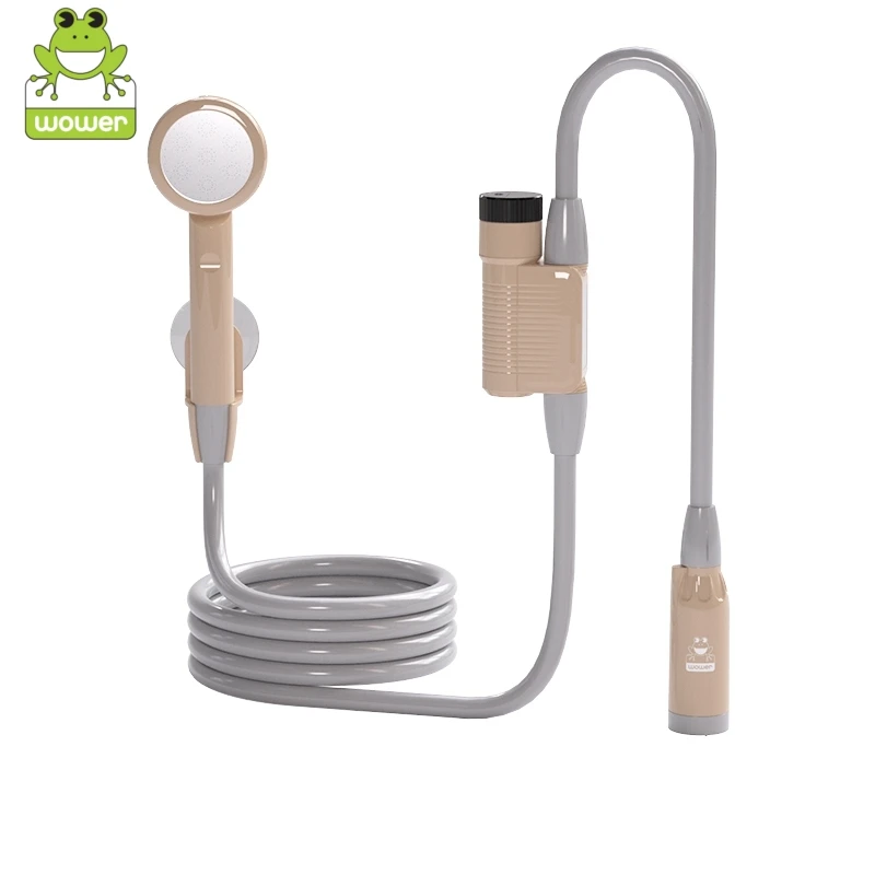 

WOWER Portable Shower 2200mAh IPX8 Waterproof Electric shower with 2M hose Rechargeable Portable Shower for Camping Travel