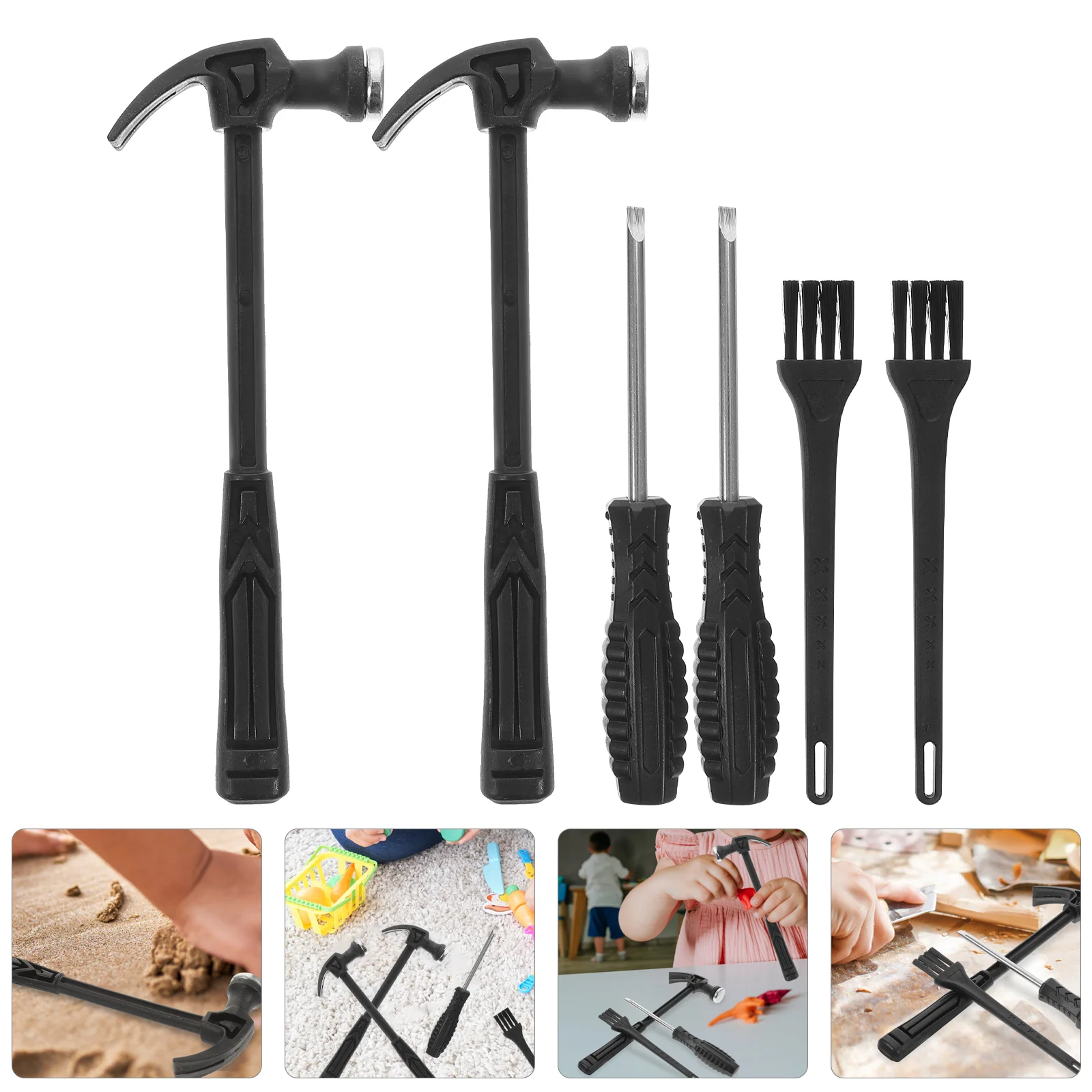 2 Sets Kids Digging Tools Gemstone Kit Small Brushes Dinosaur Excavation Toy Plastic Chisel Toys Hammer