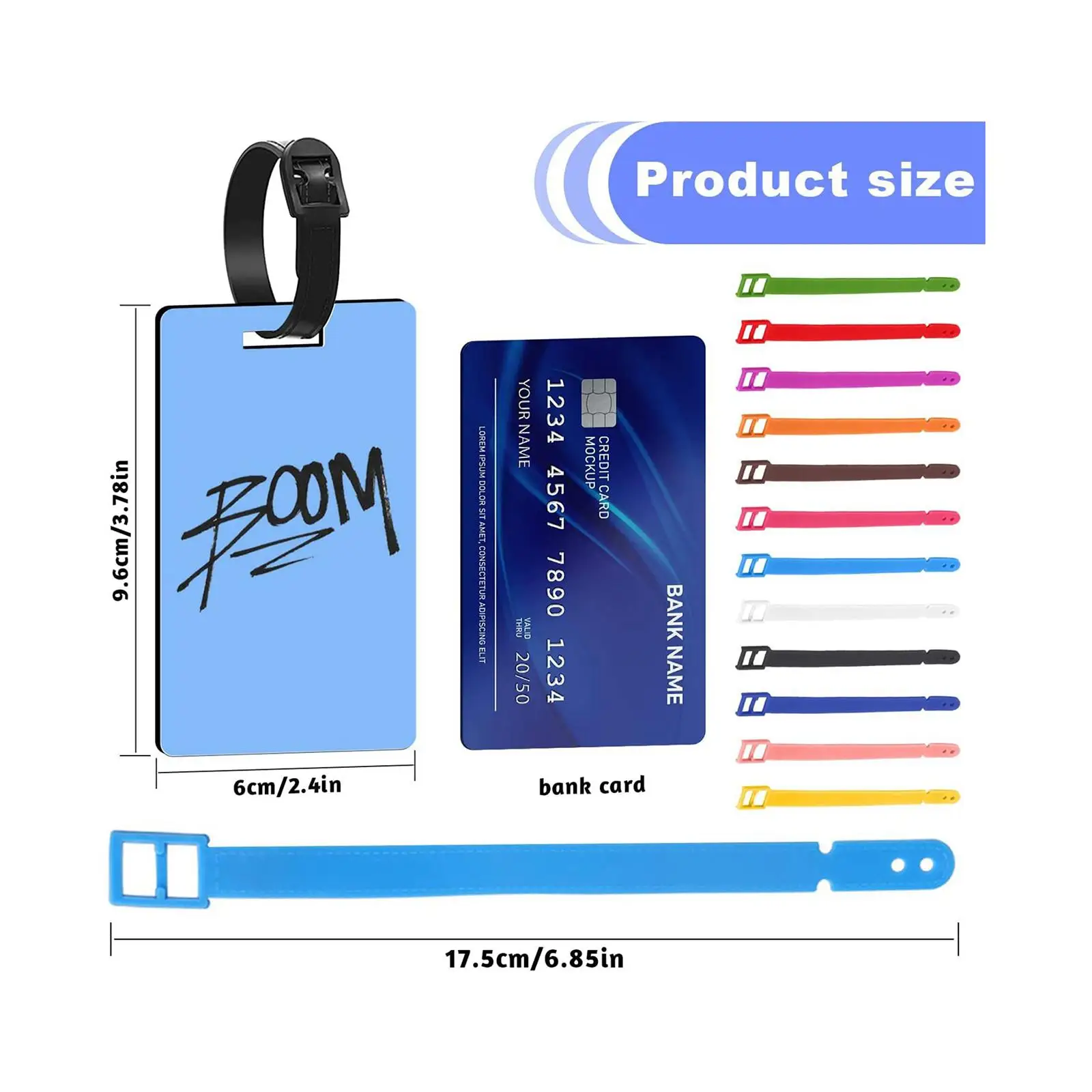 Custom Blank Luggage Tags MDF with Straps for Suitcase Sublimation DIY White Travel Bag Identifiers for Business Trip