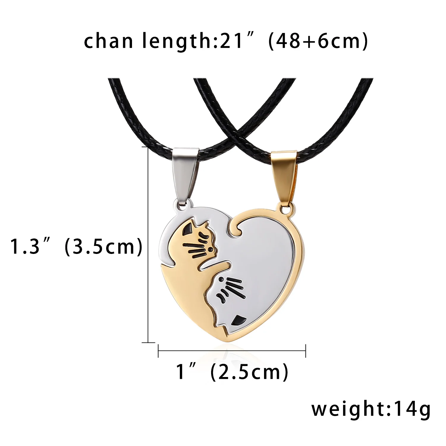 Couple Matching Friendship Necklace for Woman Men Stainless Steel Pet Cat Dog Love Heart Pendant Puzzle Necklace Charm Jewelry