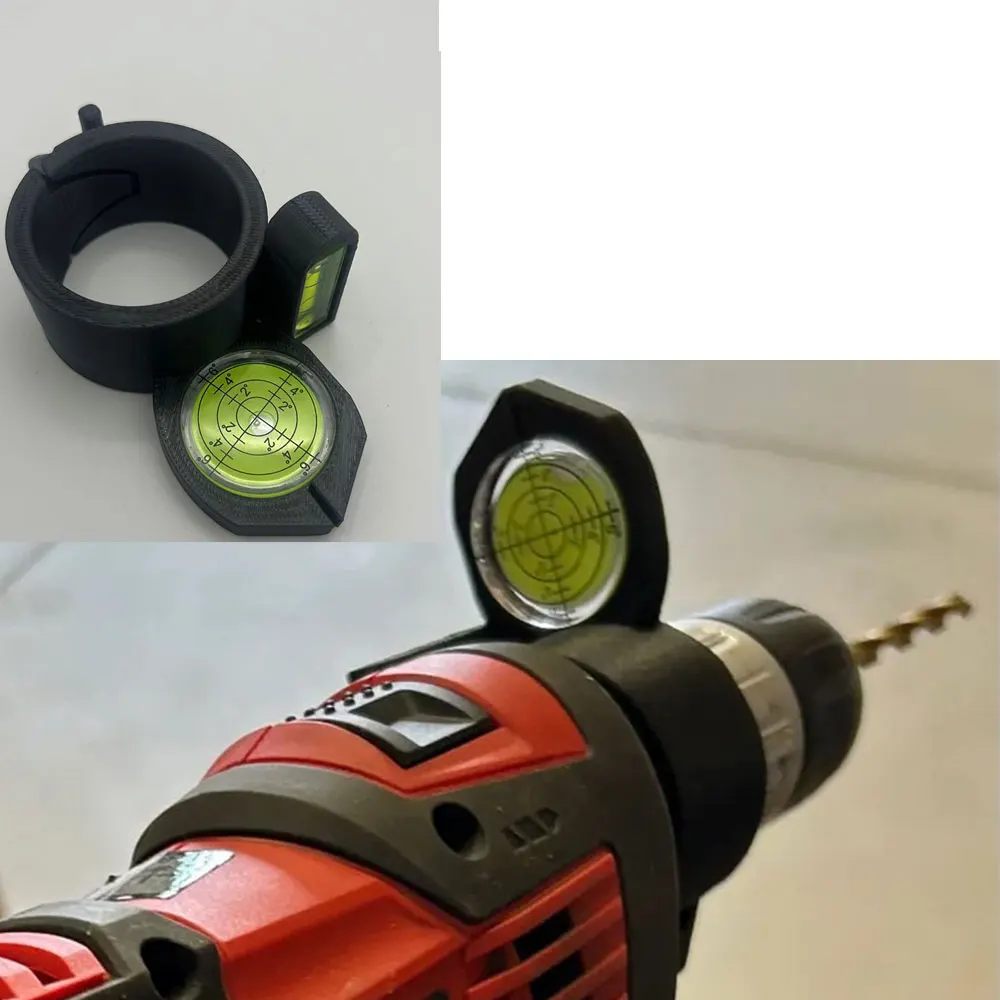 Electric Drill Leveling Helper Tool Drill Bubble Level Guide Drill Level Ring for Accurate Drilling Hanging Photo Frame Cabinet