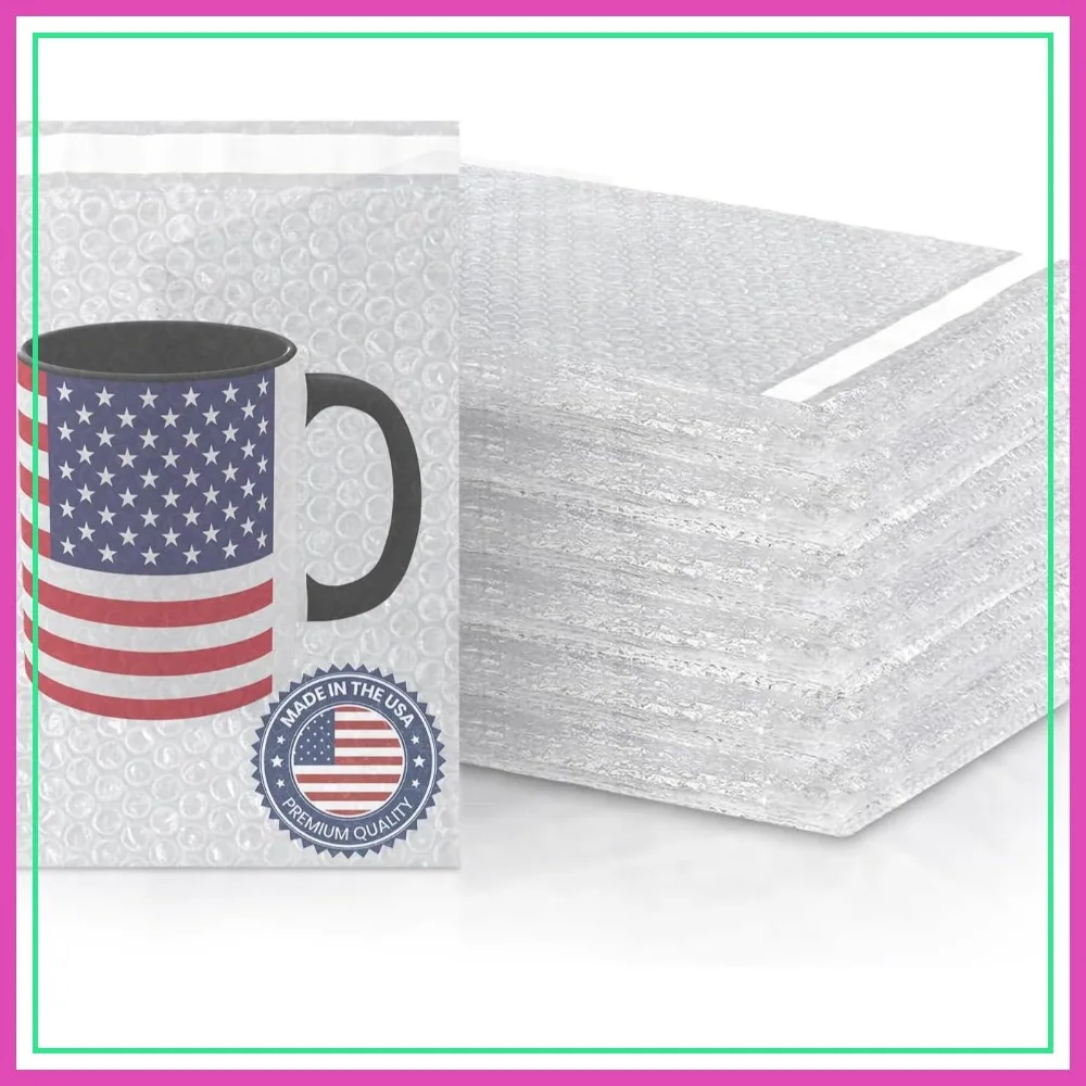 

100 Pcs 4" x 5.5" Self-Sealing Bubble Pouches, Double Thickened Cushioning Bags for Shipping Packing Moving Storage