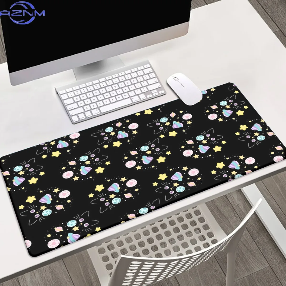 1pc a High-Definition Printed Pad Featuring a Black Dot Pattern, Designed for Desks. This Multifunctional XXL Mousepad Serves As
