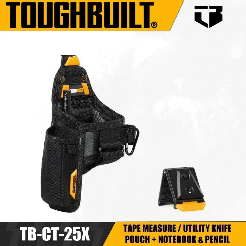 

TOUGHBUILT TB-CT-25X Tape Measure / Utility Knife Pouch + Notebook & Pencil Tool Belt Pouch Durable Power Tool Accessories