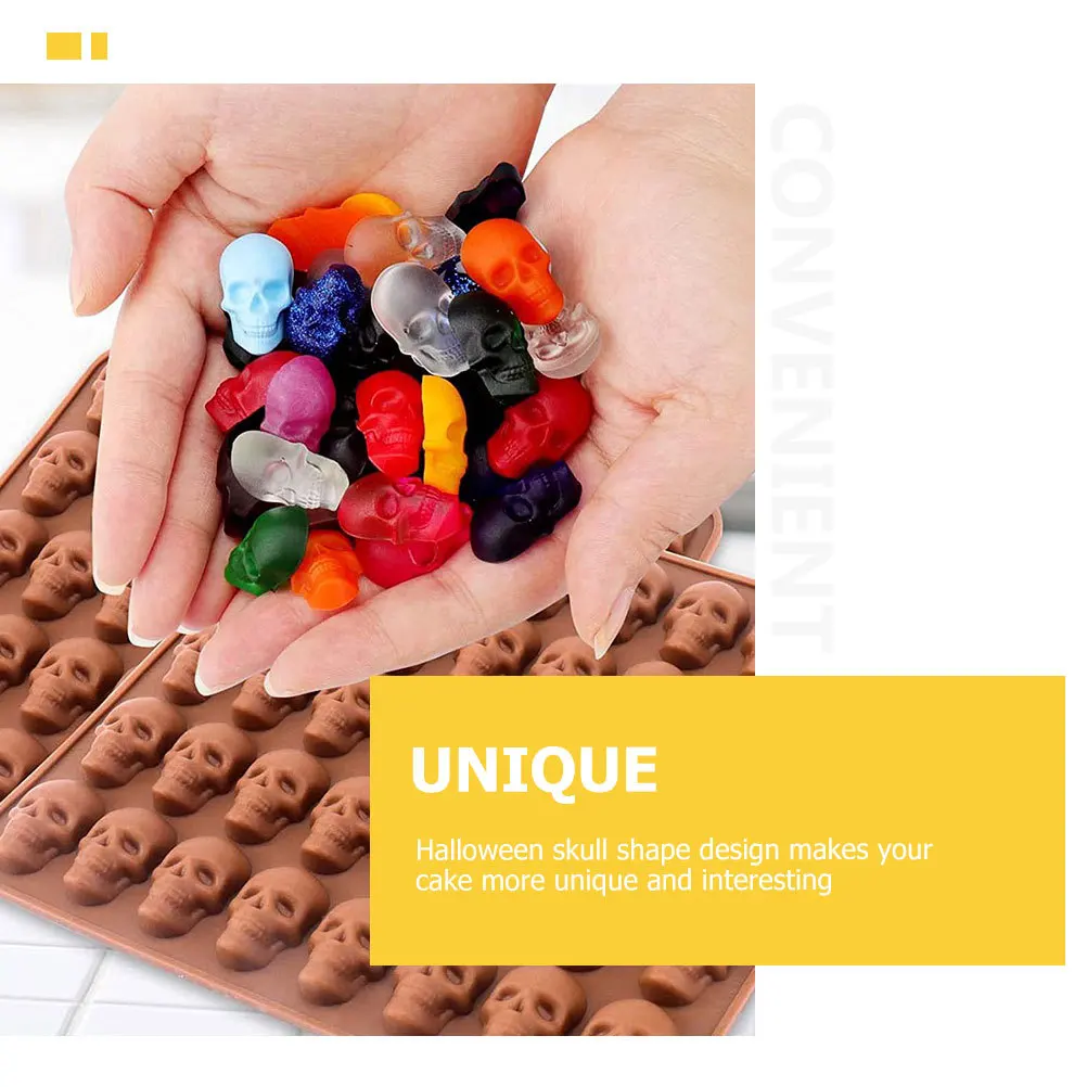 

Halloween Skull Cookie Mold Baking Silicone Candy Dropper Creative Non-Stick Fondant Molds Halloween Molds Baking Cookie Mold