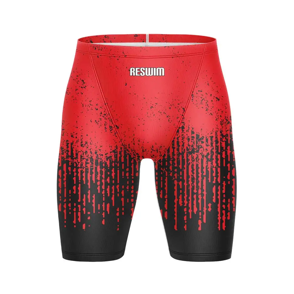 Summer Men's Swim Jammer Swimsuit Shorts Racing Pants Swimming Trunks Beach Tight Shorts Bathing Suit Athletic Training Swimwear