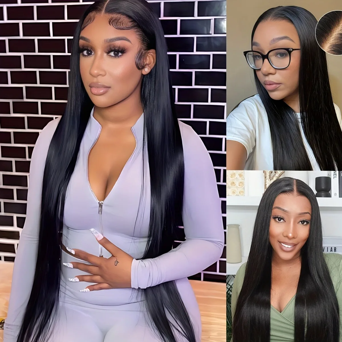 شعر مستعار بوت آند جو بكثافة 200 13*4 قبل كل شيء شعر مستعار مستقيم بدون صمغ تم قطعه مسبقًا مع شعر أطفال للنساء مظهر طبيعي ورسوم