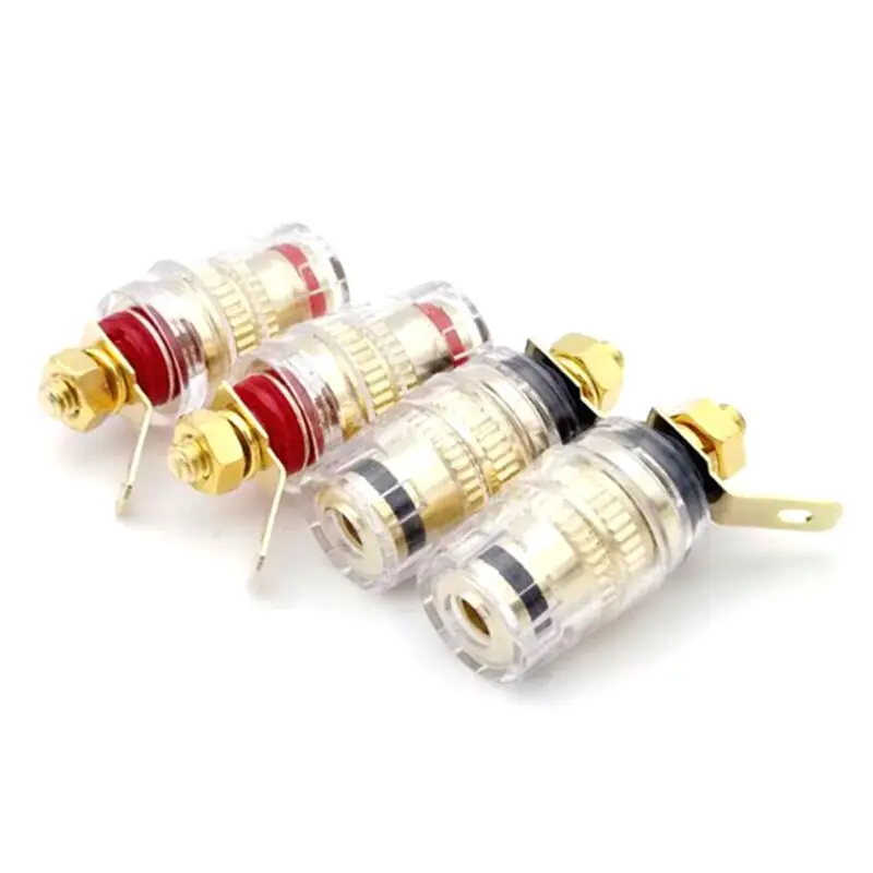 8pcs/set Speaker Terminal Binding Post 4mm Banana Plug Socket Low Frequency Amplifier Connector for Loudspeakers DropShipping