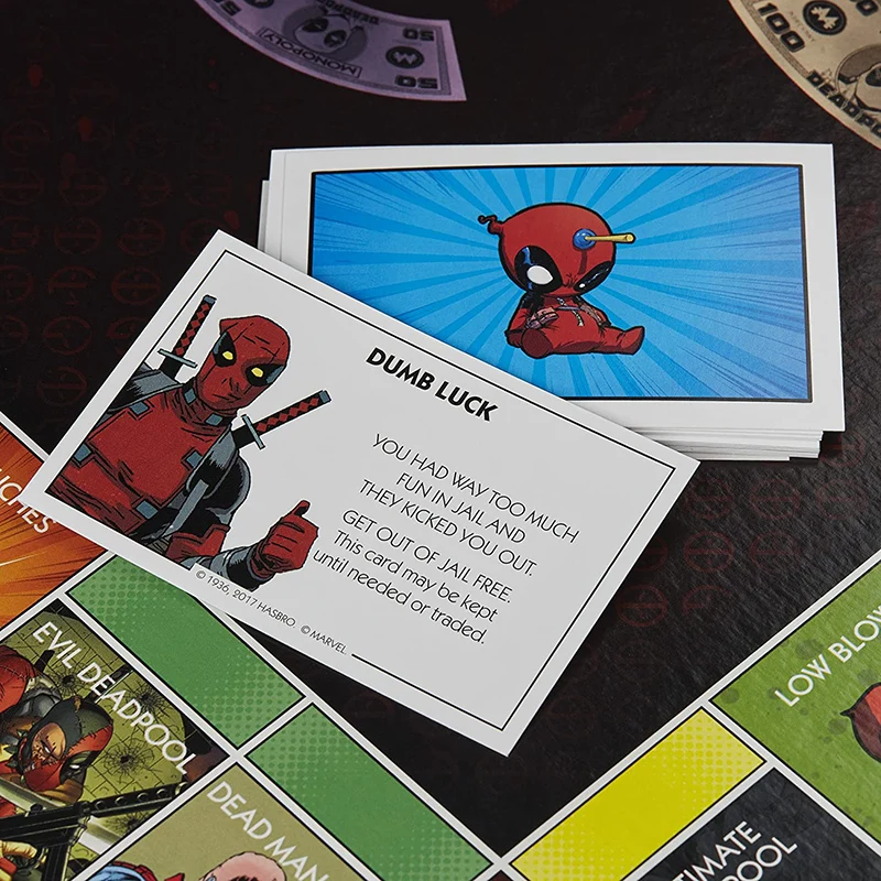 Hasbro Monopoly Marvel Marvel Deadpool Toy English Board Game Family Gathering Puzzle Game Boxed Gift Children\'s Adult Toys