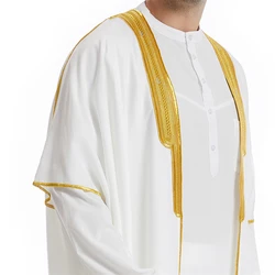 Tradizionale Eid Arabo Uomo Abito Abito Musulmano Kimono Dishdasha Abbigliamento Islam Dubai Arabia Abaya Abaya Caftano Ramadan Jubba Thobe