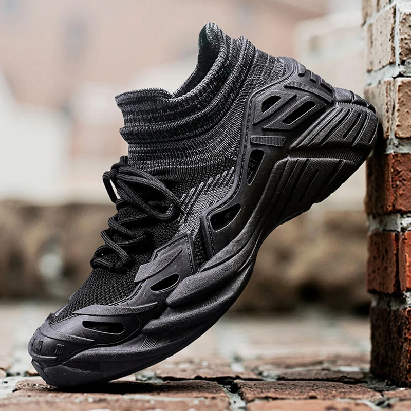 

Дизайнерская мужская повседневная обувь Модные сетчатые кроссовки Дышащие мужские носки Обувь без шнуровки на плоской подошве Легкая прогулочная обувь Спортивная обувь