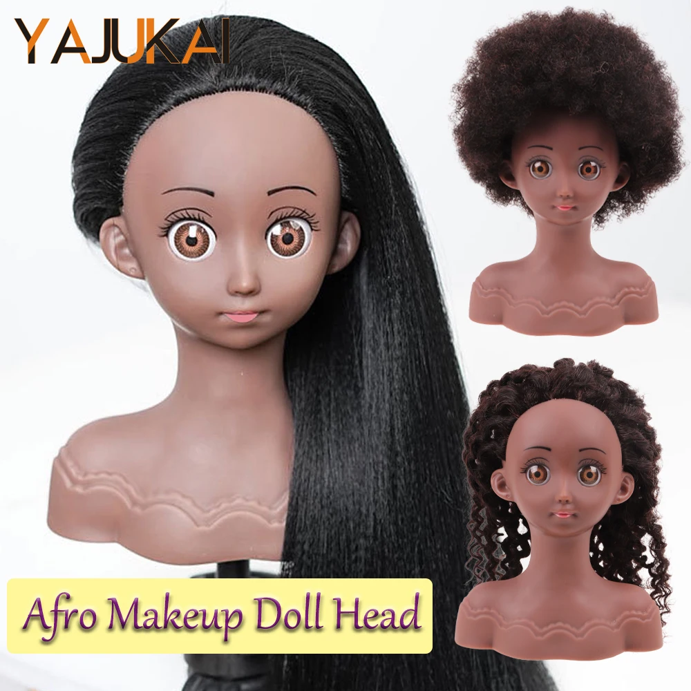 

20Cm Tall Headdoll Human Hair Mannequin Head For Hairstylist Training Practice Baby Girl Manikin Head With Mounting Hole&Stand