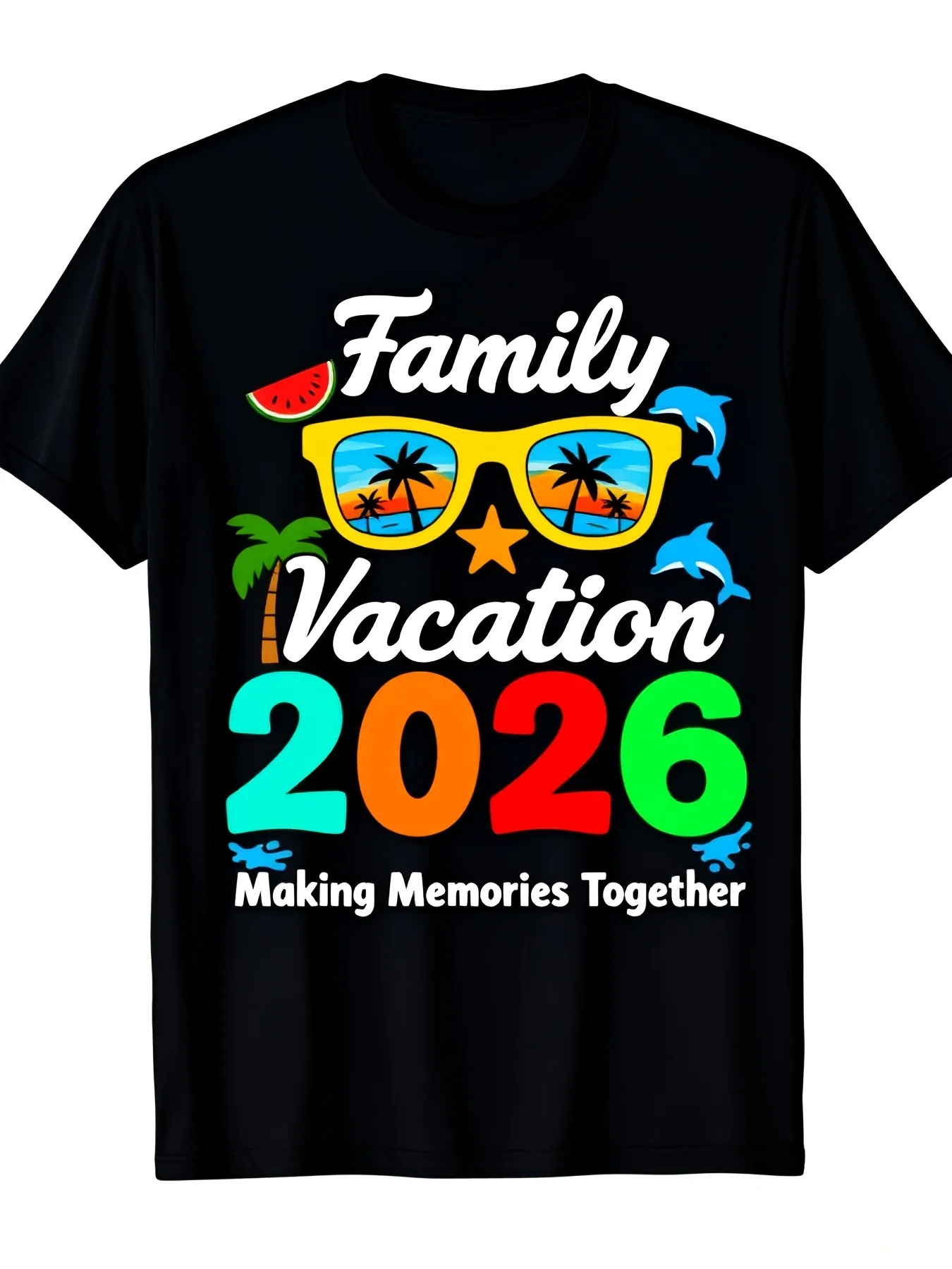 Retro Matching Family Vacation TShirts 2026 Group Travel Shirts with Round Neck Suitable for Christmas Gifts Beach Trips YearRound Outfits Machine Washable Matching Group Apparel 4pure Breathable sweat-wicking and soft suitable for daily commutes lo