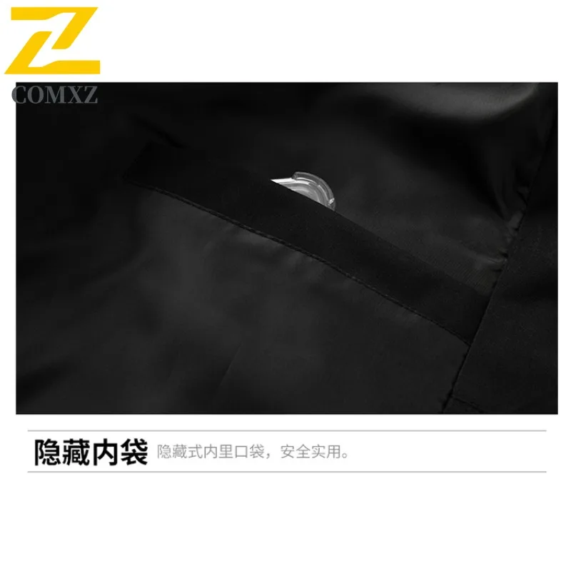 COMXZ Men Outdoor Jacket Premium Hiking Travel Comfort Coat Classic Baseball Collar Lightweight Durable Autumn Motorcycle Coats