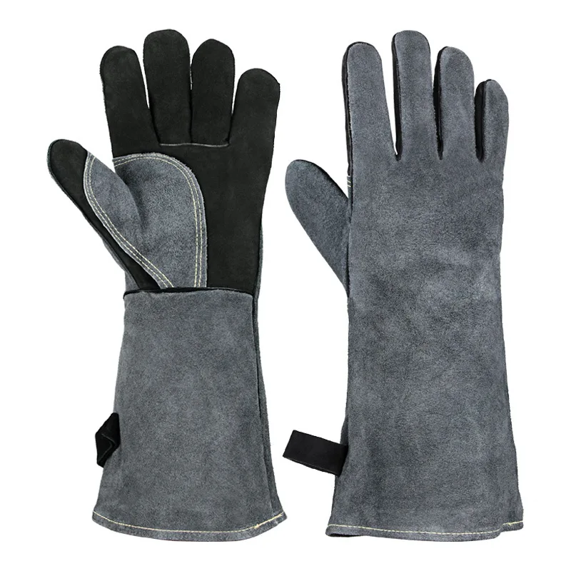 500℃ Heat Resistant Oven Gloves Mitts Baking BBQ Gloves for Grill Heat Insulation Leather Forging Welding Gloves