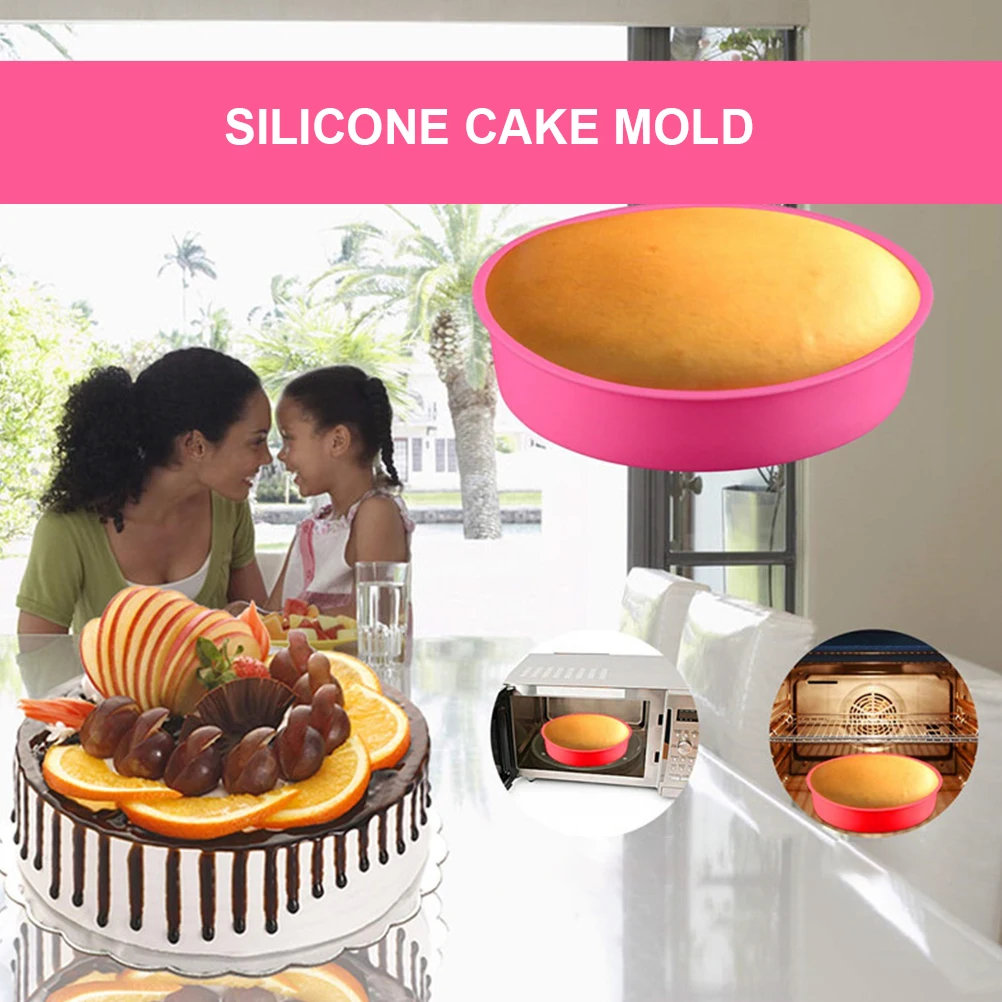 

Silicone Cake Mold Bakeware Pastry and Molds Baking Pan Dish Shapes for Cakes Removable Round Pans Tray