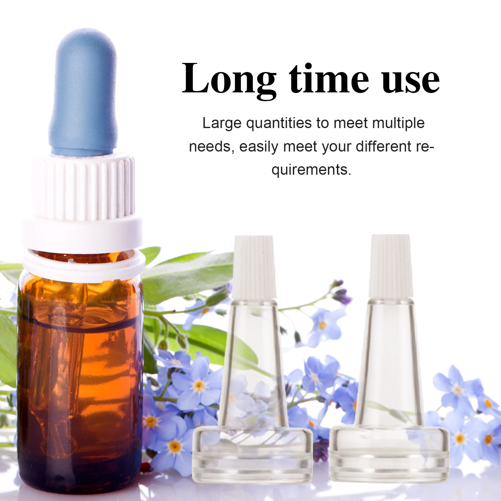 

100Pcs Glass Vial Bottle Essence Caps Transparent Plastic Durable Sealing Portable Suitable for Outdoor Travel