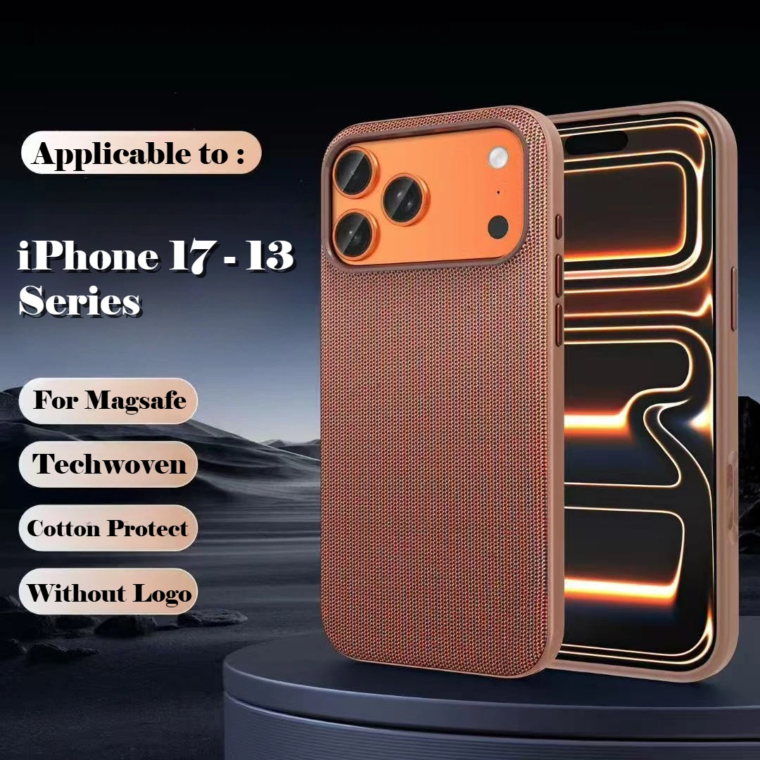

Techwoven Fabric for Magsafe Case for IPhone 17 Pro Max Air 16 15 14 13 Magnetic Wireless Charging Anti-drop Cover with Cotton