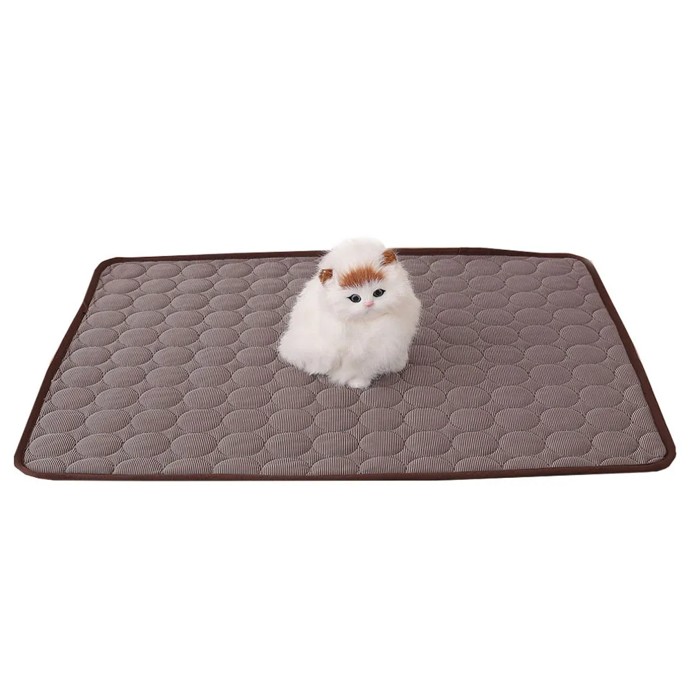Pet Summer Mat Premium Cooling Pad for Dogs Cats Smooth Surface Breathable Cozy Bed for Crate Kennel Car Coffee L
