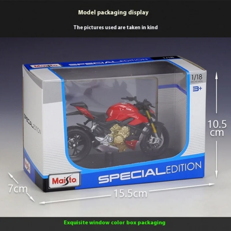 Maisto 1:18 Ducati Super Naked V4 S-Red Motorcycle Toy Model Alloy Ornament Collection Birthday Gift Office Home Decoration