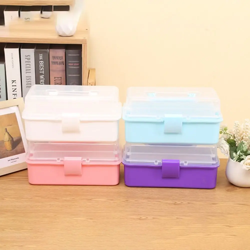 

New 2/3 Layers Storage Box Foldable Large Capacity Makeup Hairpin Organizer Portable Plastic Jewelry Organizer Household