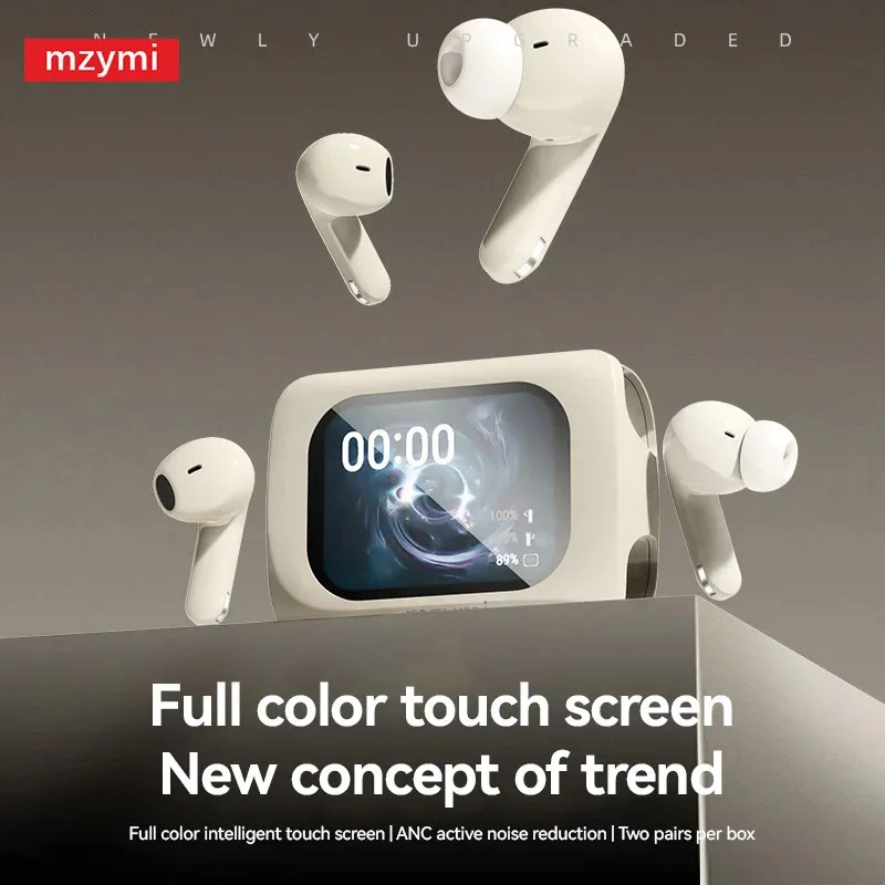 

Mzymi H12 Pro Full Color Touch Screen Dual Wireless headphones Noise Reduction In-ear Earphones For Android IOS Couple Gifts