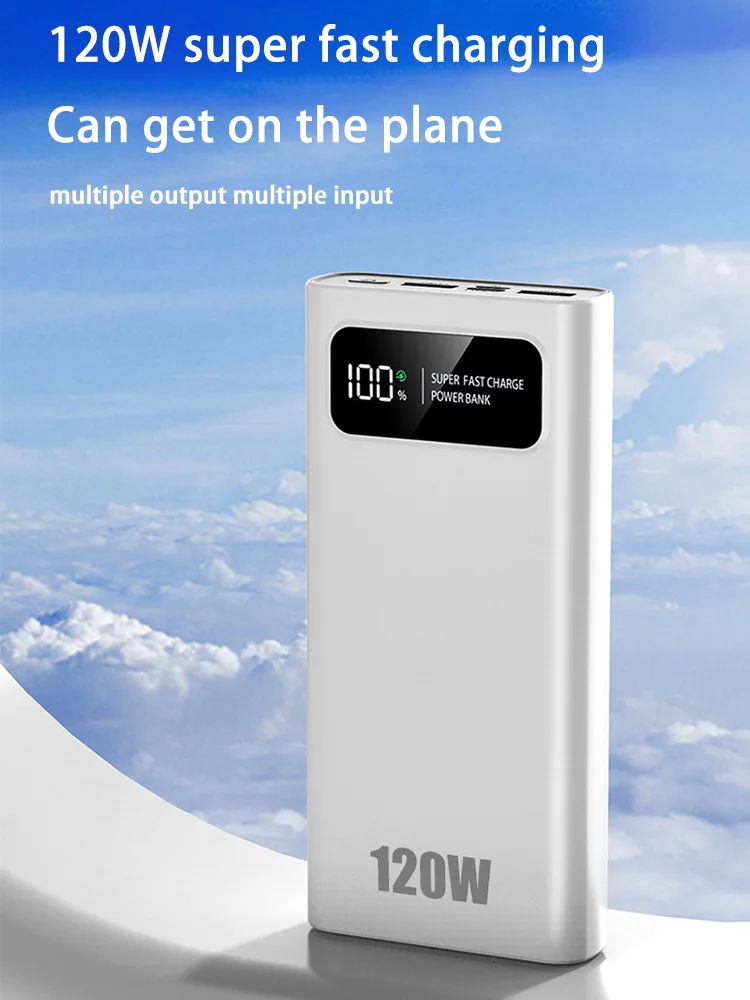 ξAO 200000 mAh 120W Power Bank Super Schnelle Lade Batterie Hohe Kapazität Digital Display Power Bank Für Iphone Samsung Huawei