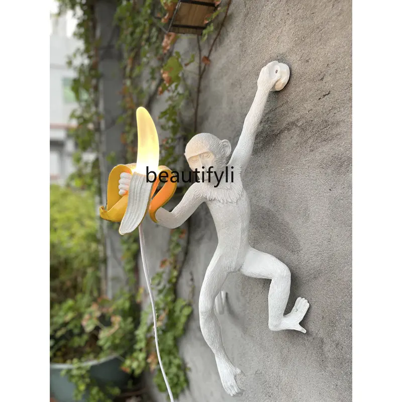 zq Banana Monkey Wall Lamp Nordic Aisle Corridor Post-Modern Bedroom Creative Design Sense Living Room Decoration