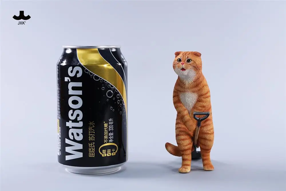 JXK 1/6 Scottish Fold Cat Model Pet Animal Figure Collection Scene Desk Decoration Funny Birthday Gift Photography Props
