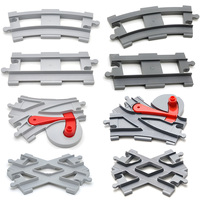 Train Track Series Compatible With DUPLO 10874 10872 10882 Large Brick Accessories Straight  Curved Track Expansion For Kid DIY