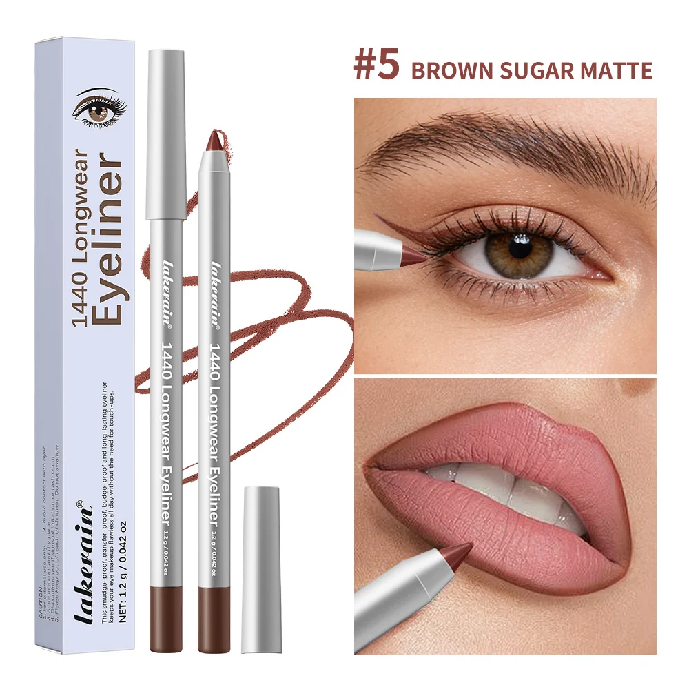 2 IN 1 Eyeliner Pencil & Lip Liner Waterproof Sharpenable & Smudge-Proof Long Lasting Color Lock Eyeliner Pencil Woman Makeup
