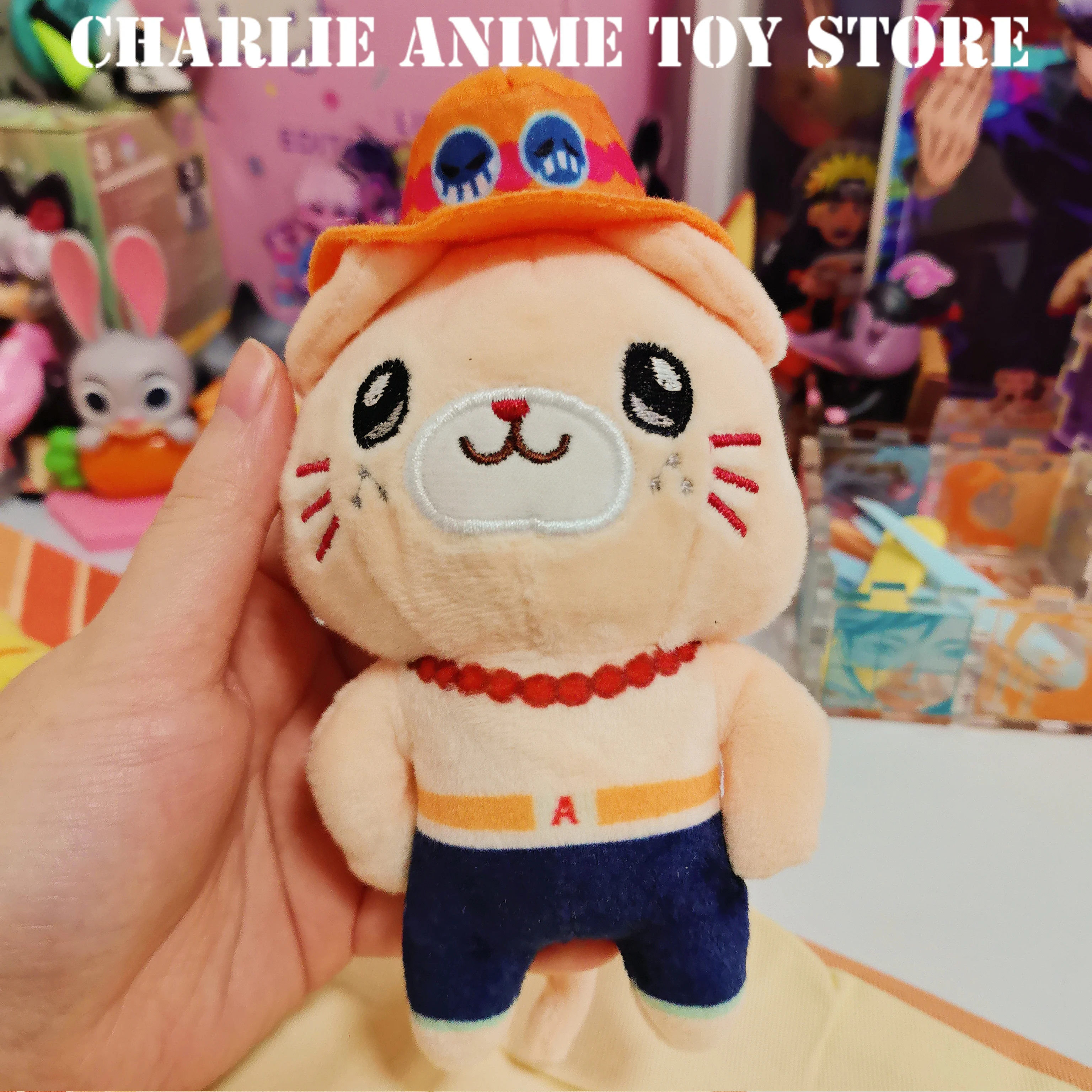 새로운 12cm 밀짚 모자 Luffy 플러시 펜던트 만화 그림 Sanji Zoro Trafalgar 플러시 인형 배낭 장식 열쇠 고리 팬 선물