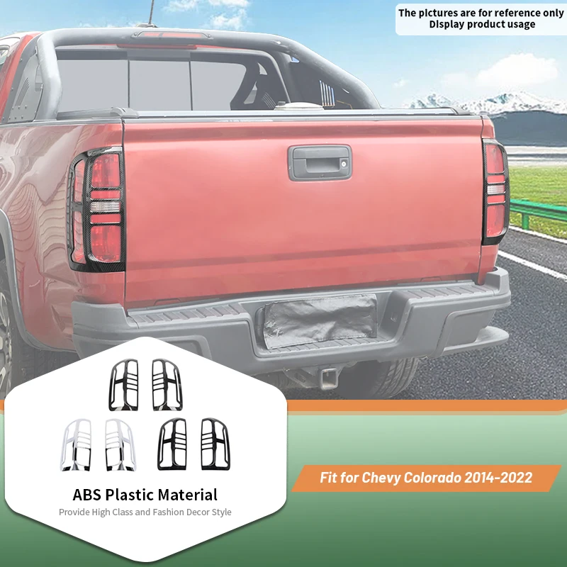 Car Rear Tail Light Lamp Cover Trim Protector Decoration Styling For Chevy Colorado 2014 Up 2PCS Auto Exterior Accessories