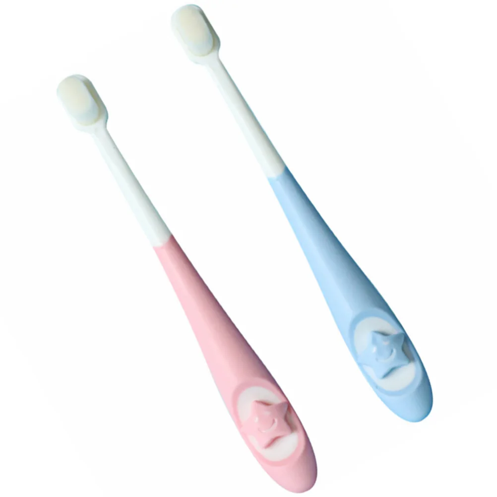 

2pcs Infant Toothbrush Kids Tooth Cleaning Brush Newborn Baby Shower Gift Ultra Soft Bristle Oral Care Toothbrush For Toddler