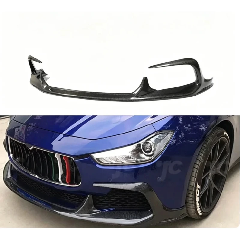 High Quality Aspec Style Carbon Fiber Front Bumper Lip Spoiler for Ghibli 2014-2016 Auto Parts