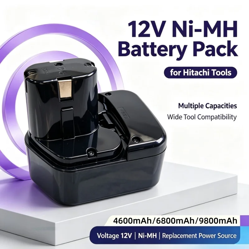 12V 4800/6800/9800mAh Rechargeable Battery Replacement For Hitachi Cordless Drill WR12DMR CD4D DH15DV C5D