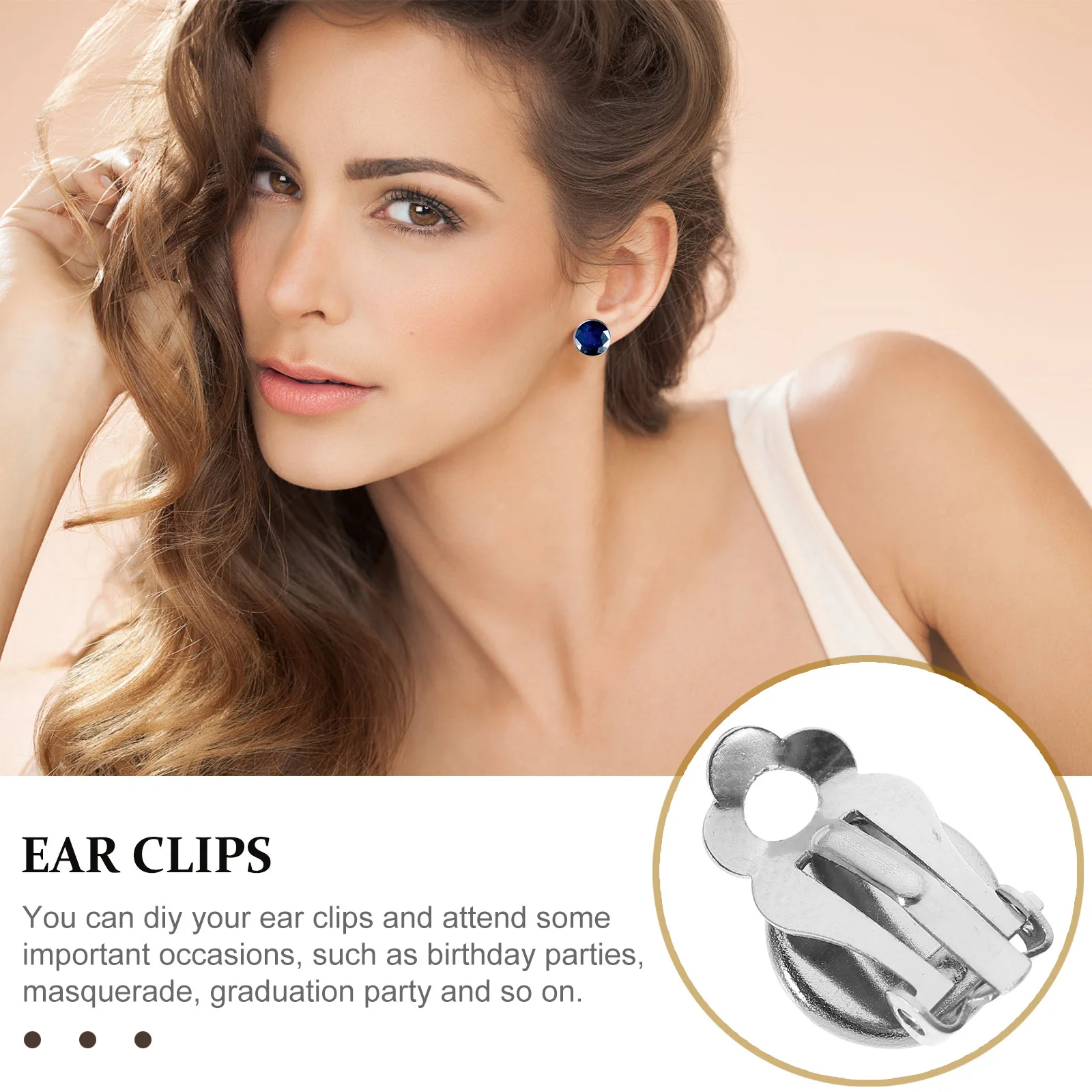 

50pcs 8Mm Clip Tray Diy Ear Clips Accessories Stainless Steel Jewelry For Earrings Making Stainless Steel Ear Clips Fashion Gift
