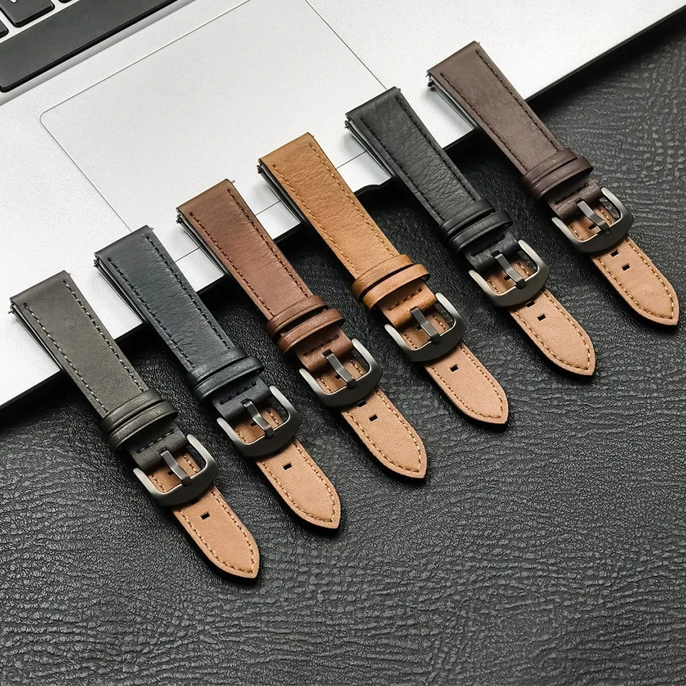 22mm 20mm Leather Silicone Strap For Samsung Galaxy Watch 7 6 5 4 40mm/44mm Universal Band For Galaxy Watch 6 Classic 43mm 47mm image 3