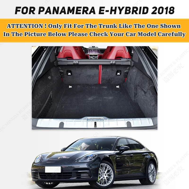 Car Trunk Mat For Porsche Panamera E-Hybrid 2018 Custom Waterproof Cargo Liner Boot Carpets