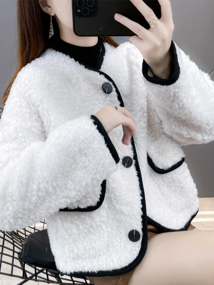 MENINA BONITA 2022 New Real Fur Coat Winter Jacket Women Natural Knitted Wool Fur Thick Warm Loose Casual Streetwear Outerwear