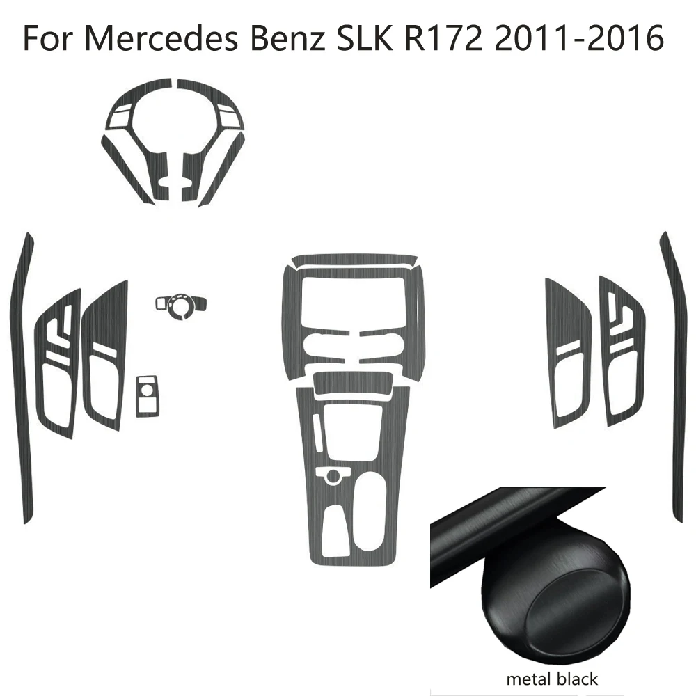 Para Mercedes Benz SLK R172 2011-2016 estilo de coche de fibra de carbono Interior de coche consola central moldura de Color pegatinas piezas