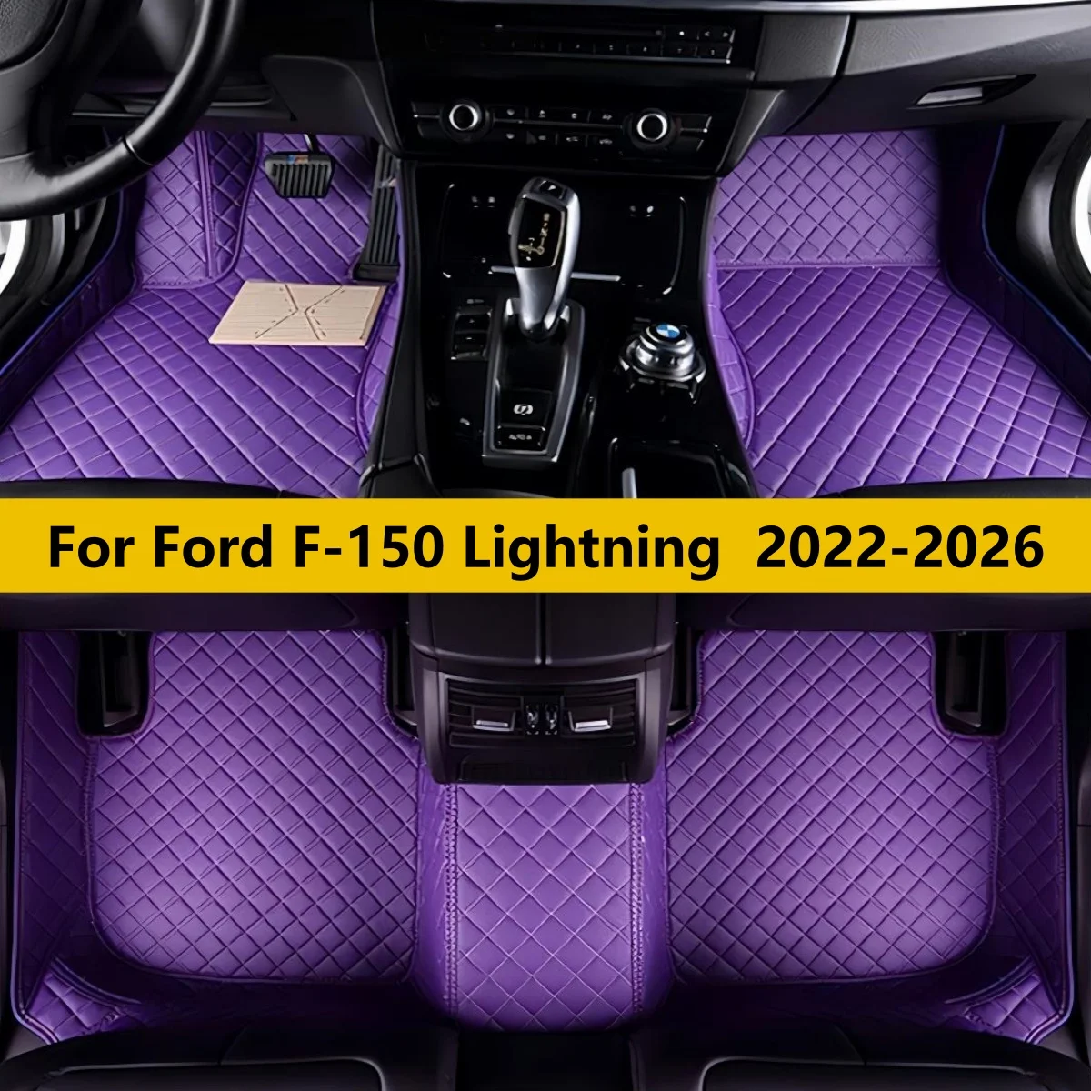 

Кожаные автомобильные коврики для Ford F-150 Lightning 2022-2026, всепогодные, водонепроницаемые, полный комплект