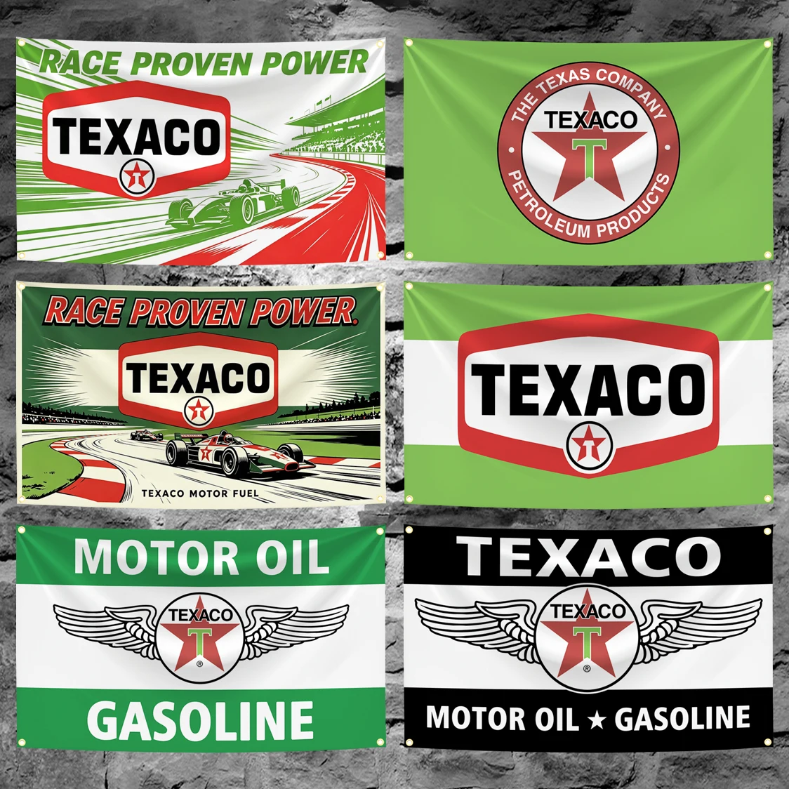 60x90cm 90x150cm 120x180cm Texacos Motor Oil Flag Tapestry Polyester Vintage Racing Man Cave Wall Decoration Banner